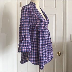Plaid Maternity Top
